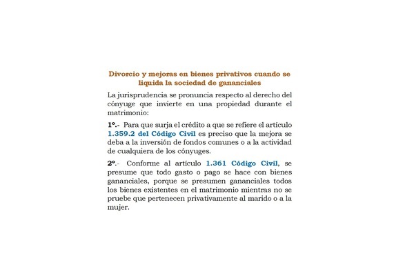 DIVORCIO E INVERSIÓN EN GANANCIALES