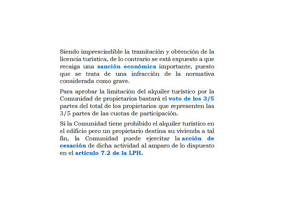 LIMITACIÓN AL ALQUILER TURÍSTICO EN LA COMUNIDAD DE PROPIETARIOS.