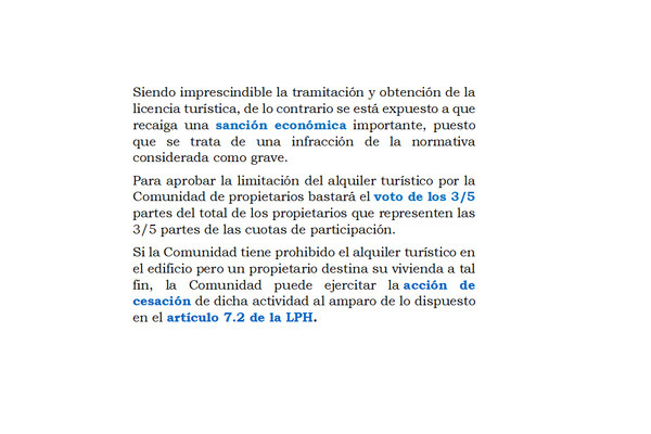 LIMITACIÓN AL ALQUILER TURÍSTICO.