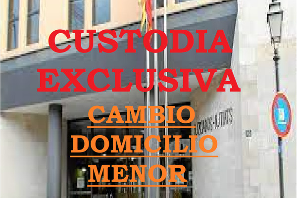 CUSTODIA EXCLUSIVA Y CAMBIO  DOMICILIO  MENOR.